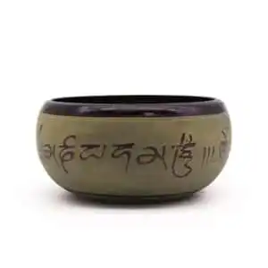 Earth Powder Singing Bowl – Mantra Five Buddha – 16cm | www.artisangoods.co.uk 1