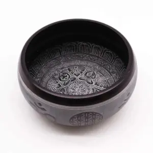 Earth Powder Singing Bowl – Om Five Buddha – 16cm | www.artisangoods.co.uk 3