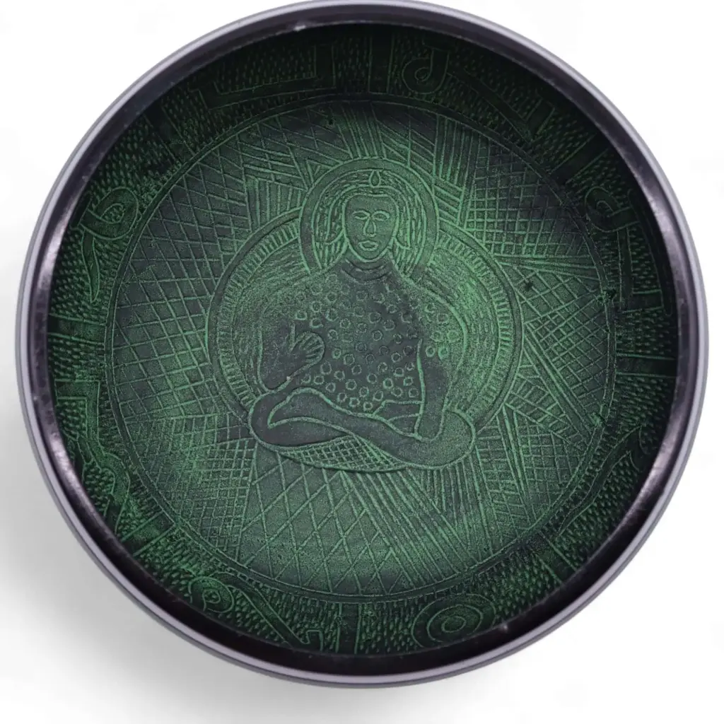 Extra Loud - Mushroom Singing Bowl - Moss Green (23x10.5cm, 1.3kg)
