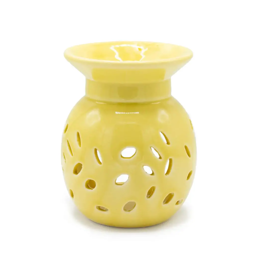 Floral Oil Burner -Yellow | www.artisangoods.co.uk