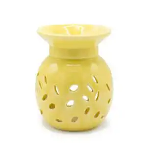 Floral Oil Burner -Yellow | www.artisangoods.co.uk 1