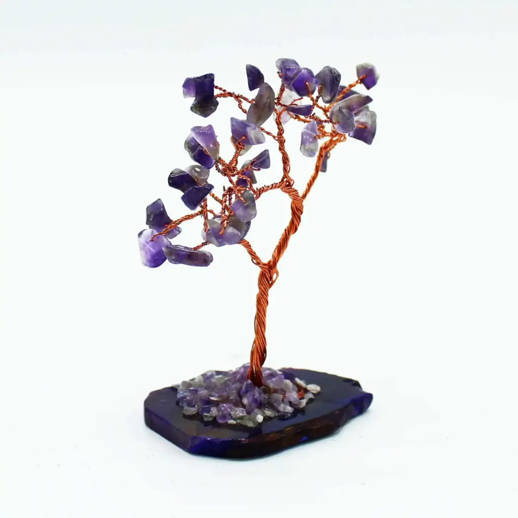 Gemstone Tree – Amethyst on Natural Agate Base (35 stones) | www.artisangoods.co.uk 3