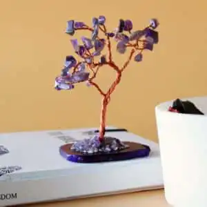 Gemstone Tree – Amethyst on Natural Agate Base (35 stones) | www.artisangoods.co.uk 1
