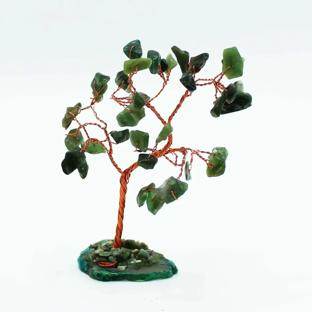 Gemstone Tree – Green Aventurine on Green Agate Base (35 stones) | www.artisangoods.co.uk 2