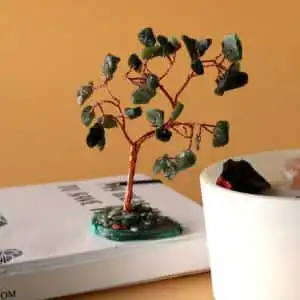 Gemstone Tree – Green Aventurine on Green Agate Base (35 stones) | www.artisangoods.co.uk 1