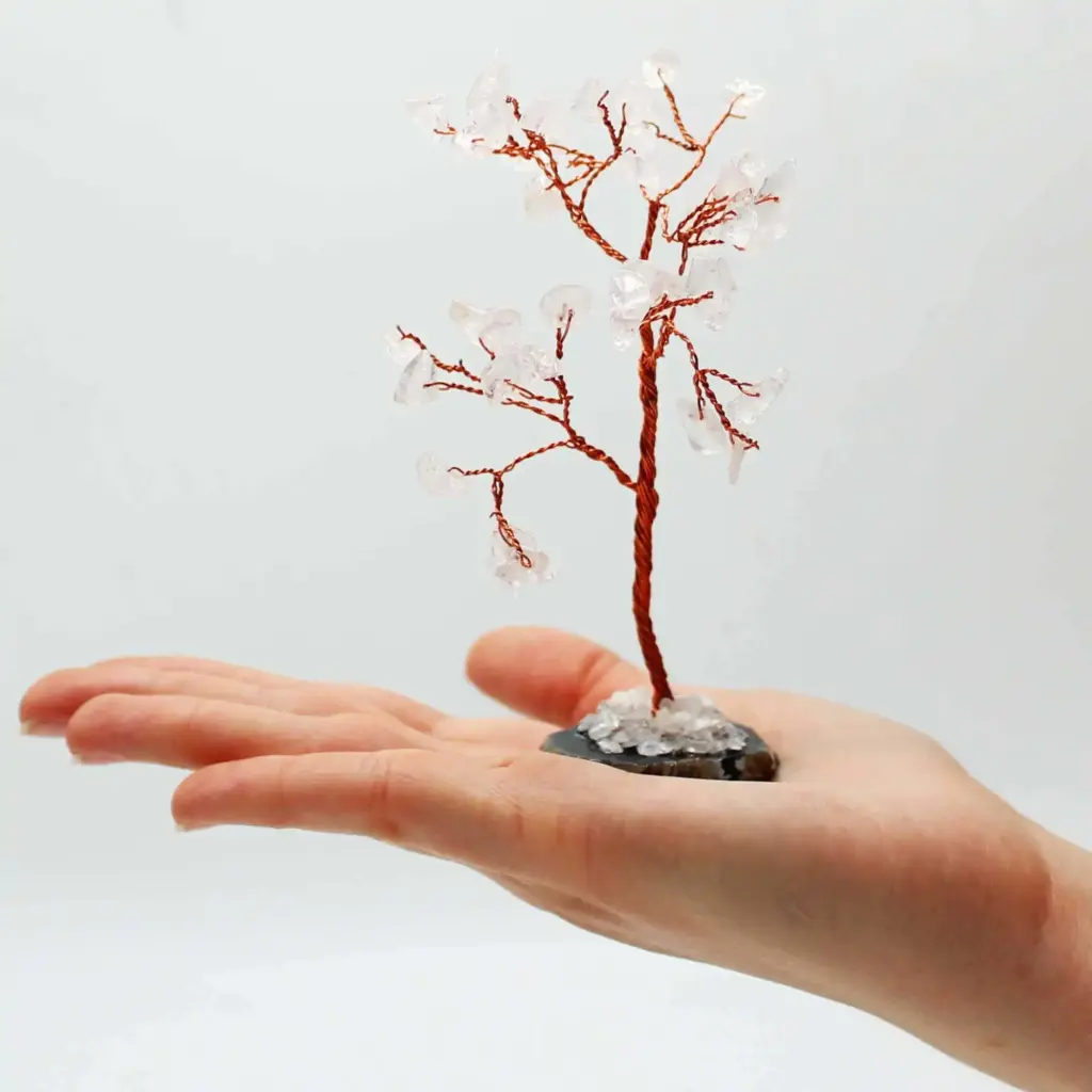 Gemstone Tree – Rock Quartz on Black Agate Base (35 stones) | www.artisangoods.co.uk 4