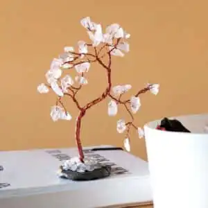 Gemstone Tree – Rock Quartz on Black Agate Base (35 stones) | www.artisangoods.co.uk 1
