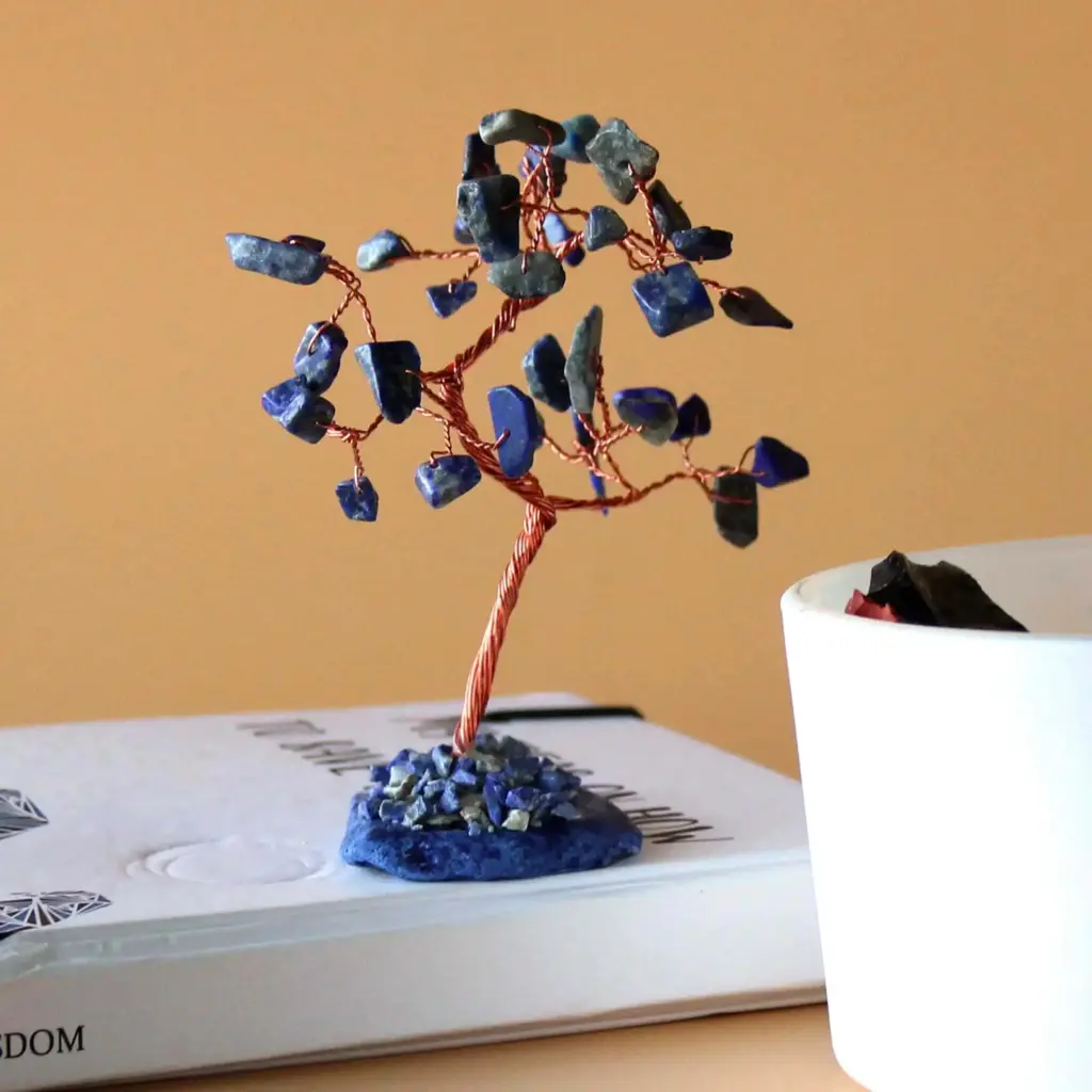 Gemstone Tree – Sodalite on Blue Agate Base (35 stones) | www.artisangoods.co.uk