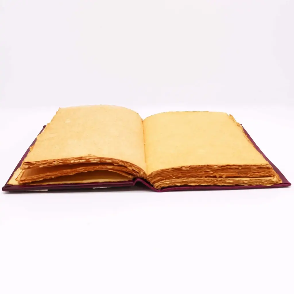 Heafty Red Tan Book – Zinc Hamsa Decor – 200 Deckle Edges Pages – 26x18cm | www.artisangoods.co.uk 4
