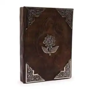 Heafty Red Tan Book – Zinc Rose Decor – 200 Deckle Edges Pages – 26x18cm | www.artisangoods.co.uk 1