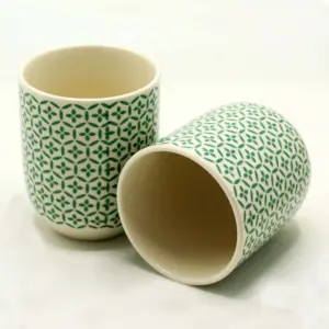 Herbal Tea Cups – Green Mosiac | www.artisangoods.co.uk 2