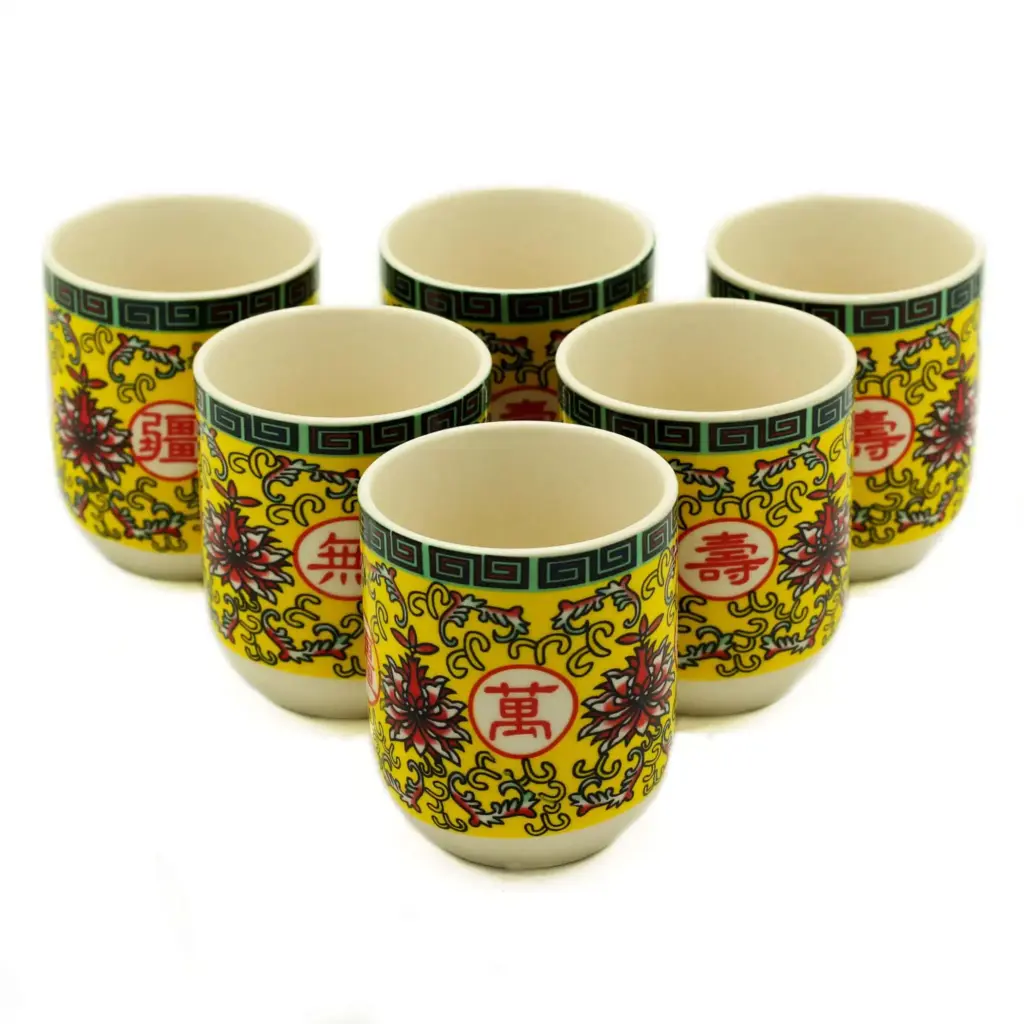 Herbal Tea Cups – Long Life Oriental Design | www.artisangoods.co.uk