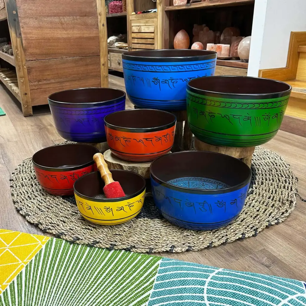 Large Chakra Set of Seven Singing Bowls (19.5-35cm) | www.artisangoods.co.uk 5
