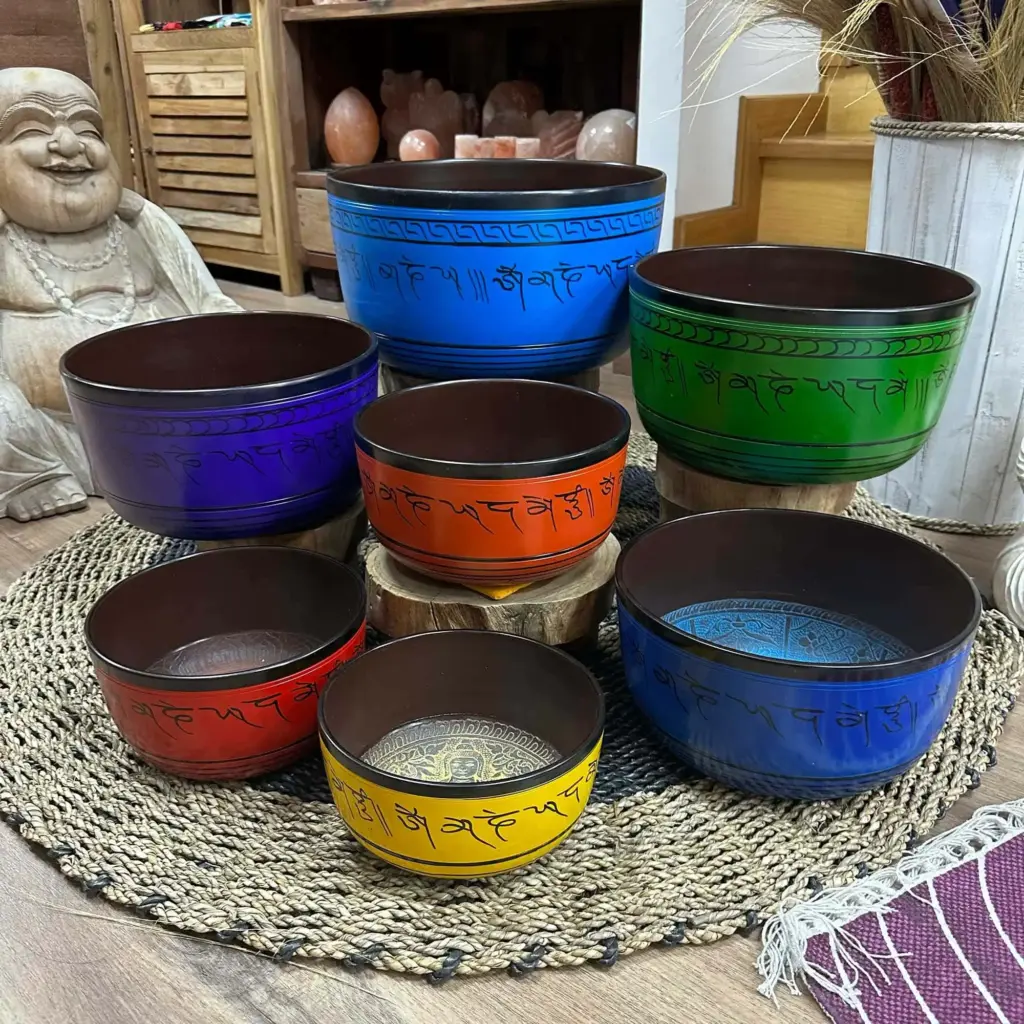Large Chakra Set of Seven Singing Bowls (19.5-35cm) | www.artisangoods.co.uk