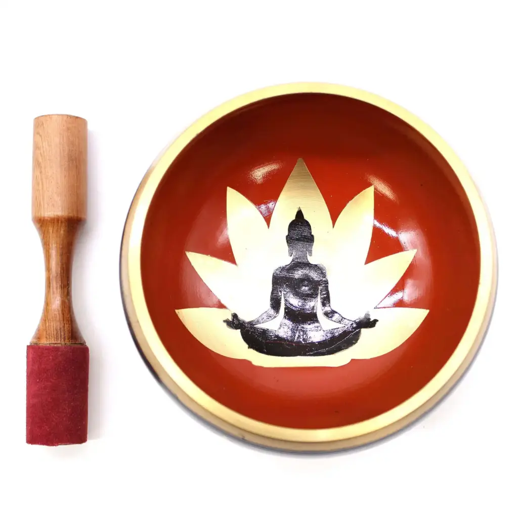 Lrg Buddha Singing Bowl Set- Black/Orange 14cm | www.artisangoods.co.uk 2 Lrg Buddha Singing Bowl Set- Black/Orange 14cm | www.artisangoods.co.uk 2