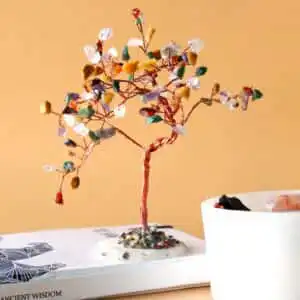 Lrg Gemstone Tree – Multi Stones on Natural Agate Base (100 stones) | www.artisangoods.co.uk 1