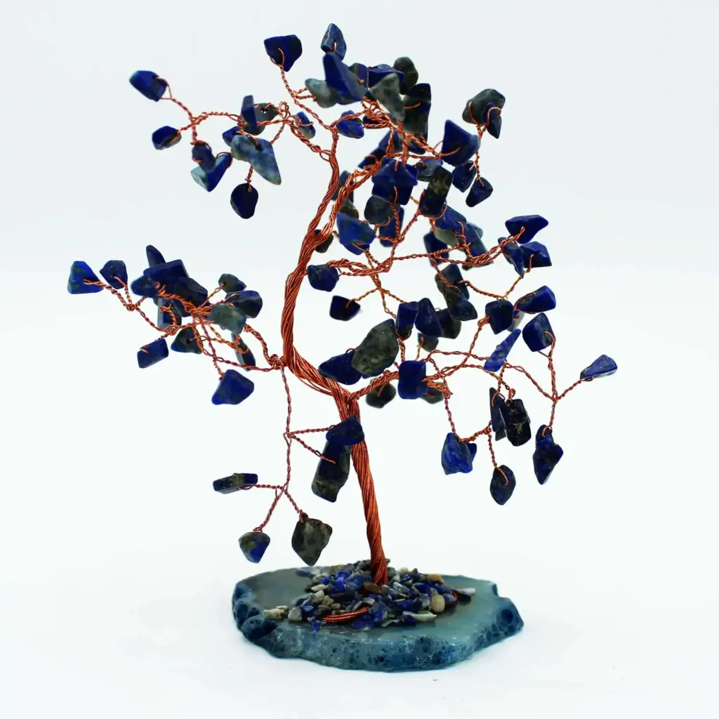 Lrg Gemstone Tree – Sodalite on Blue Agate Base (100 stones) | www.artisangoods.co.uk 2 Lrg Gemstone Tree – Sodalite on Blue Agate Base (100 stones) | www.artisangoods.co.uk 2