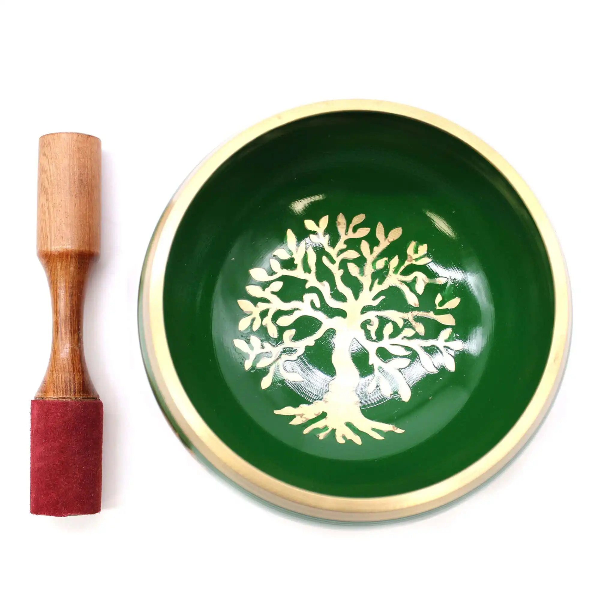 Lrg Tree of Life Singing Bowl Set- Green 14cm | www.artisangoods.co.uk 3 Lrg Tree of Life Singing Bowl Set- Green 14cm | www.artisangoods.co.uk 2
