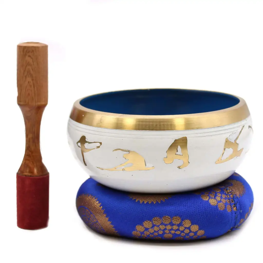 Lrg Yoga Moves Singing Bowl Set- White/Blue 14cm | www.artisangoods.co.uk 7