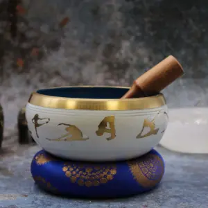 Lrg Yoga Moves Singing Bowl Set- White/Blue 14cm | www.artisangoods.co.uk 4