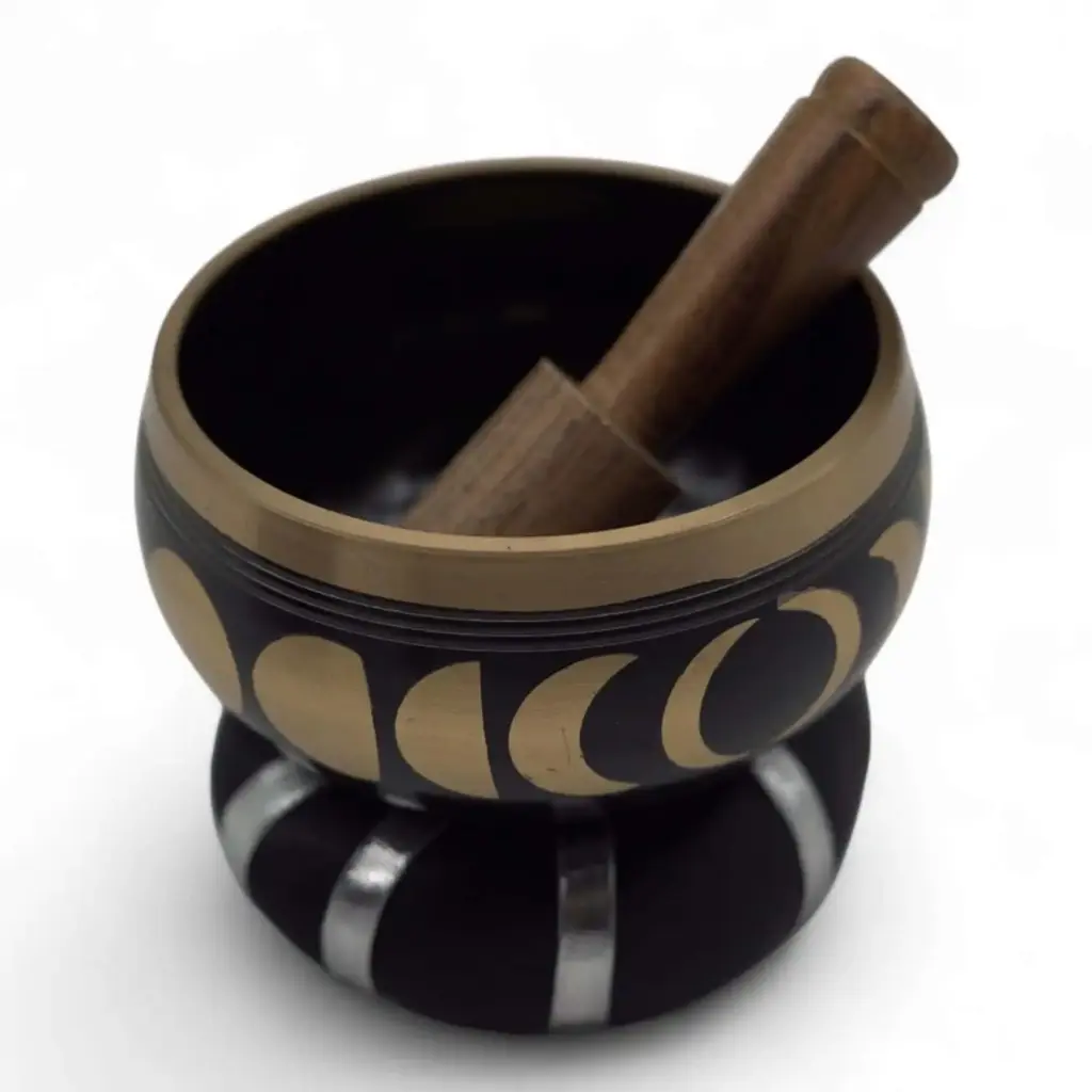 Moon Phase Singing Bowl Set- Black 10.7cm | www.artisangoods.co.uk 4