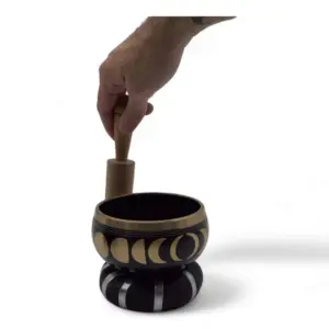 Moon Phase Singing Bowl Set- Black 10.7cm | www.artisangoods.co.uk 5