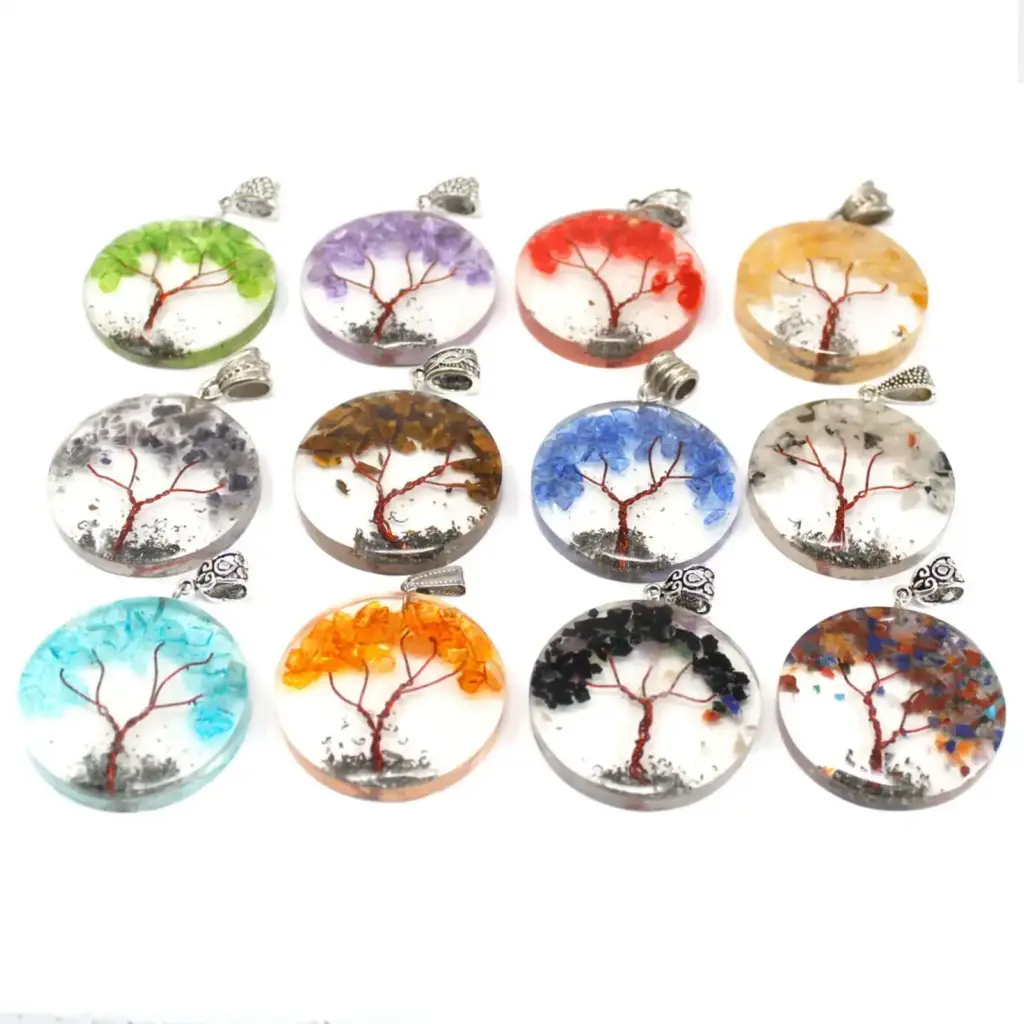Orgonite Power Pendant – Round Amethyst Tree (mix) | www.artisangoods.co.uk 3