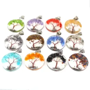Orgonite Power Pendant – Round Amethyst Tree (mix) | www.artisangoods.co.uk 3