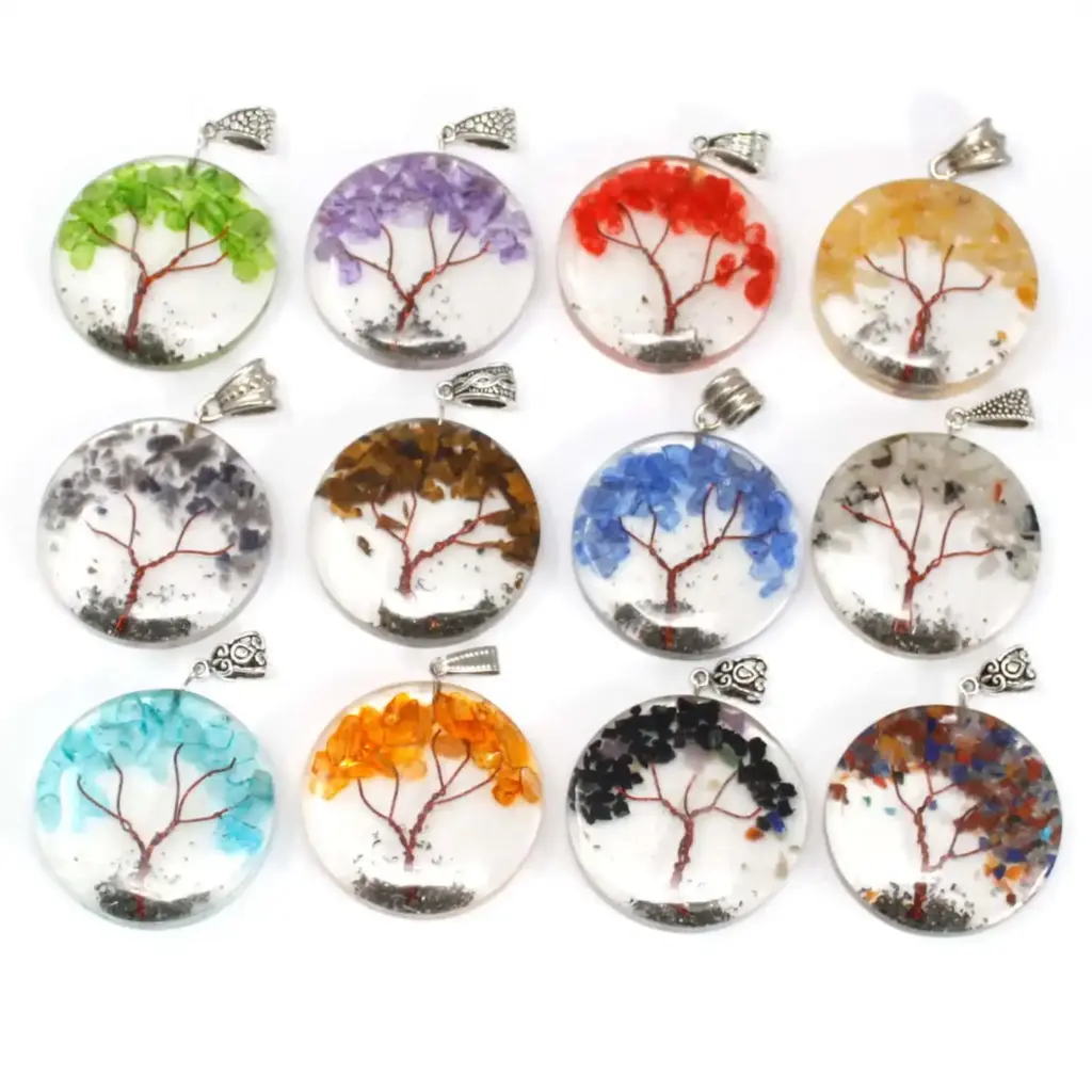 Orgonite Power Pendant – Round Amethyst Tree (mix) | www.artisangoods.co.uk 4