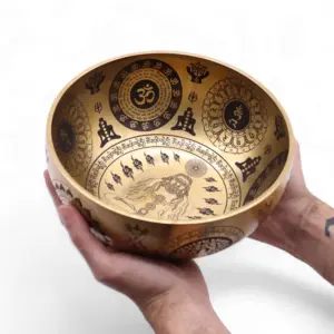 Pure Brass Etched Yogi – Set of 4 – Approx 3.85kg | www.artisangoods.co.uk 5