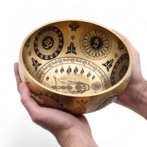 Pure Brass Etched Yogi – Set of 4 – Approx 3.85kg | www.artisangoods.co.uk 4