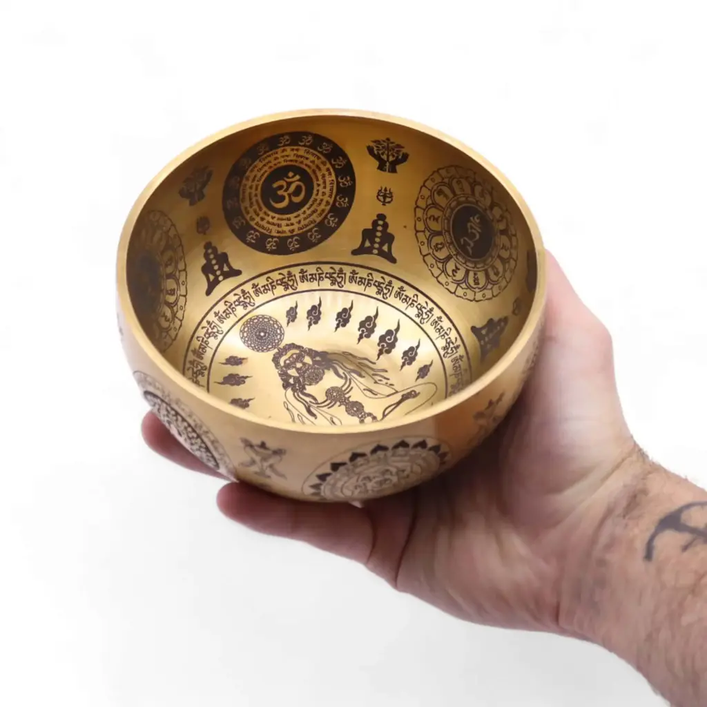 Pure Brass Etched Yogi – Set of 4 – Approx 3.85kg | www.artisangoods.co.uk 2