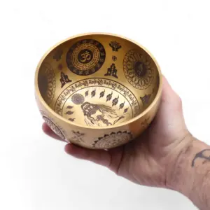 Pure Brass Etched Yogi – Set of 4 – Approx 3.85kg | www.artisangoods.co.uk 2