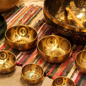 Pure Brass Etched Yogi – Set of 4 – Approx 3.85kg | www.artisangoods.co.uk 15