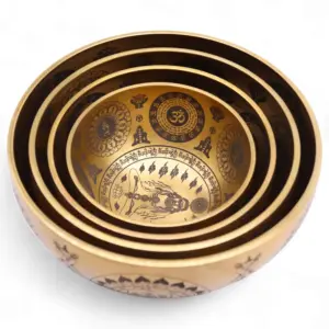 Pure Brass Etched Yogi – Set of 4 – Approx 3.85kg | www.artisangoods.co.uk 9