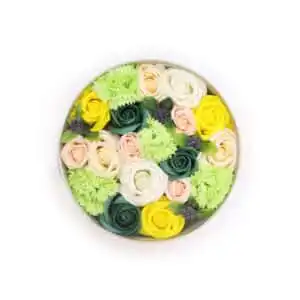 Round Box – Spring Celibrations – Yellow & Greens | www.artisangoods.co.uk 1