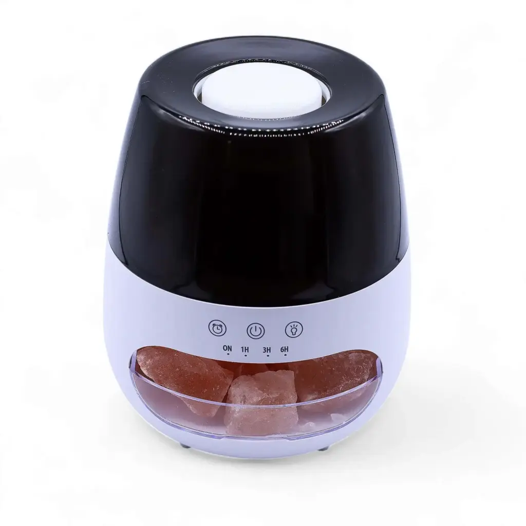 Salt Stone Flame Effect Aroma Diffuser  – White USB – Colour Change and Timer | www.artisangoods.co.uk