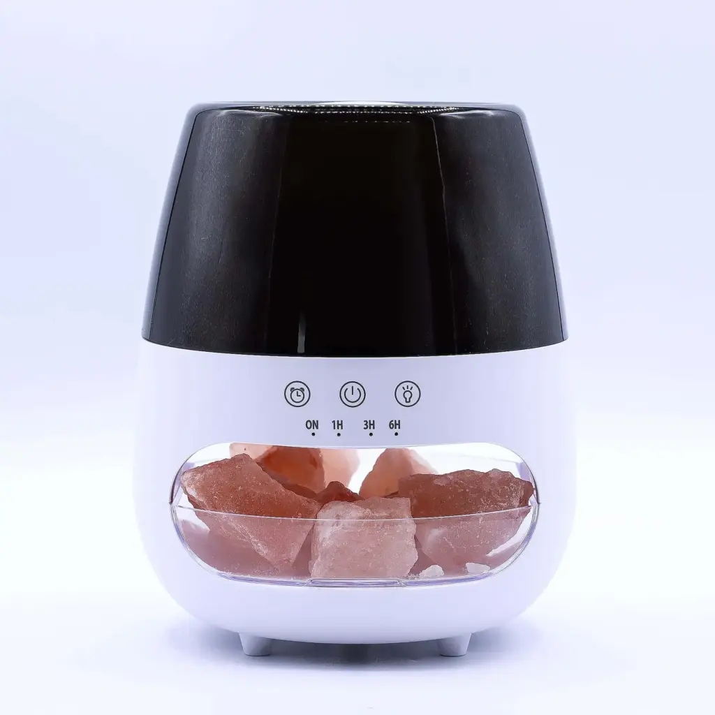Salt Stone Flame Effect Aroma Diffuser  – White USB – Colour Change and Timer | www.artisangoods.co.uk 4