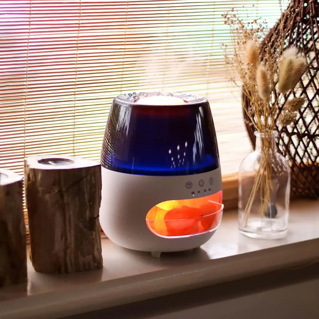 Salt Stone Flame Effect Aroma Diffuser  – White USB – Colour Change and Timer | www.artisangoods.co.uk 11