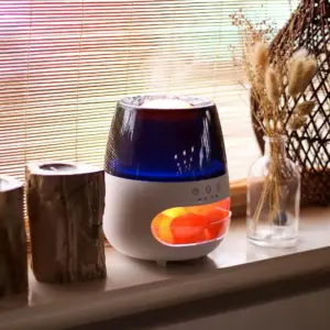 Salt Stone Flame Effect Aroma Diffuser  – White USB – Colour Change and Timer | www.artisangoods.co.uk 11
