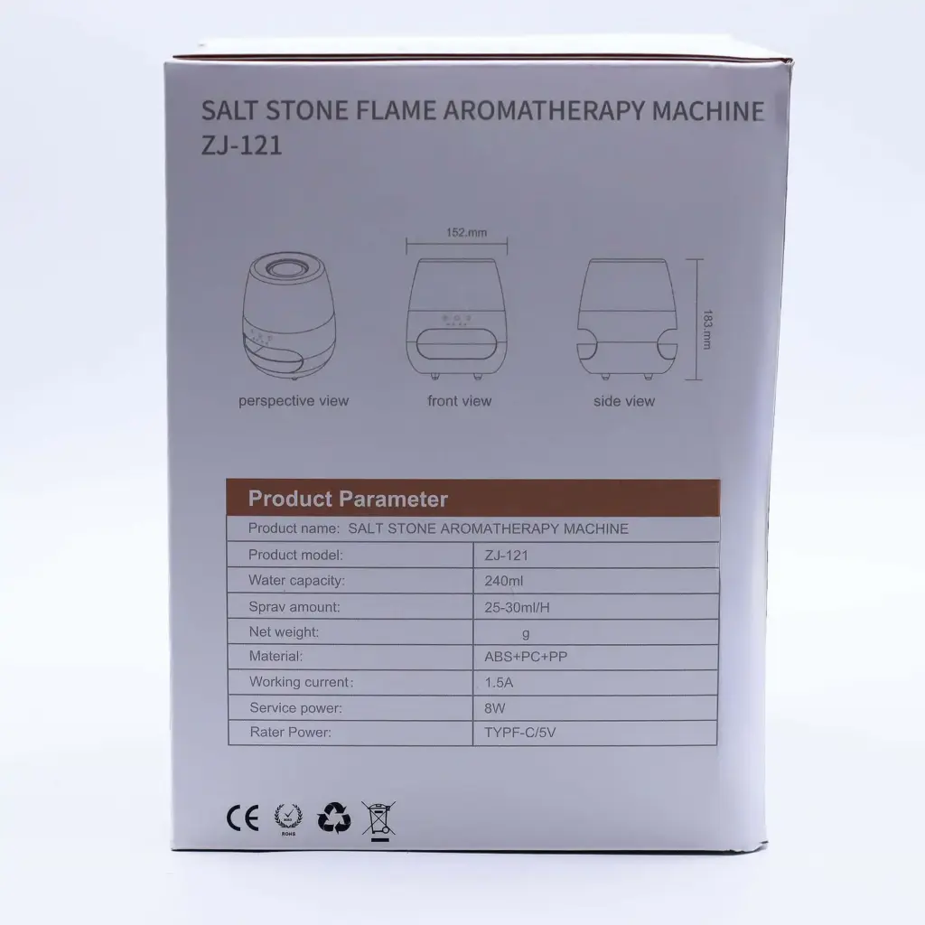 Salt Stone Flame Effect Aroma Diffuser  – White USB – Colour Change and Timer | www.artisangoods.co.uk 10