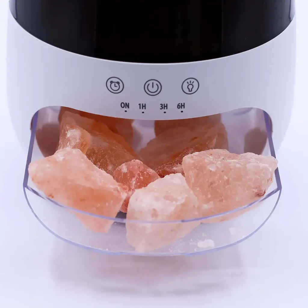 Salt Stone Flame Effect Aroma Diffuser  – White USB – Colour Change and Timer | www.artisangoods.co.uk 6