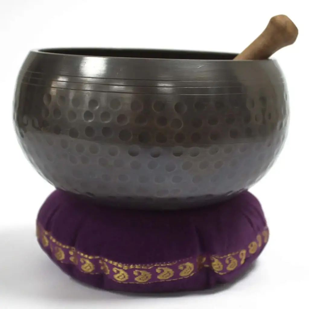 Singing Bowl Velvet Cushion – 16cm | www.artisangoods.co.uk 2