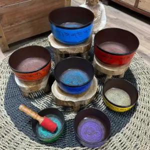 Small Chakra Set of  Seven Singing Bowls (14-22cm) | www.artisangoods.co.uk 1
