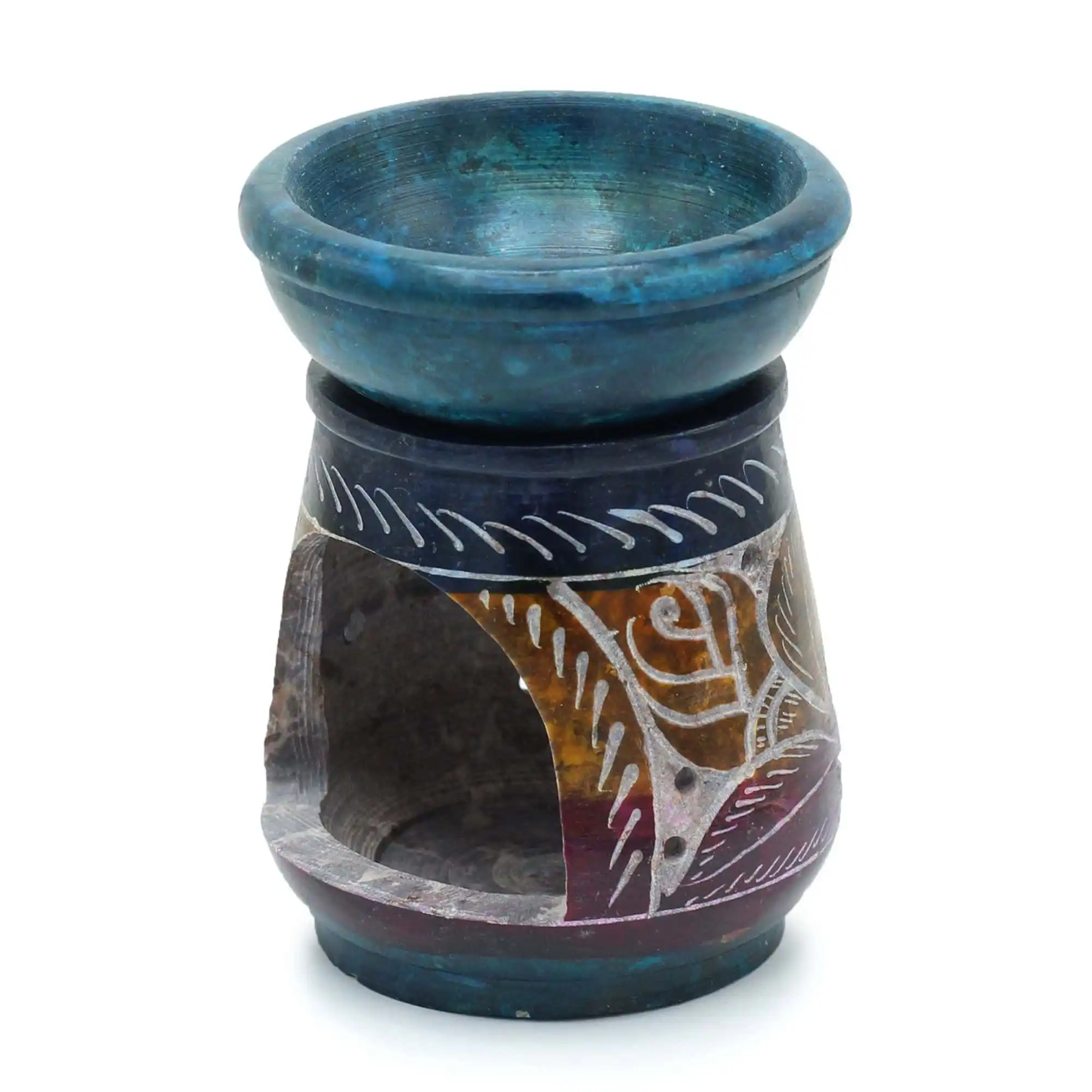 Small Coloured Soapstone Oil Burner 8cm – Flower | www.artisangoods.co.uk 3 Small Coloured Soapstone Oil Burner 8cm – Flower | www.artisangoods.co.uk 2