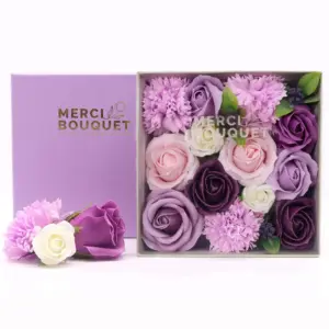 Square Box – Lavender Rose & Carnation | www.artisangoods.co.uk 2