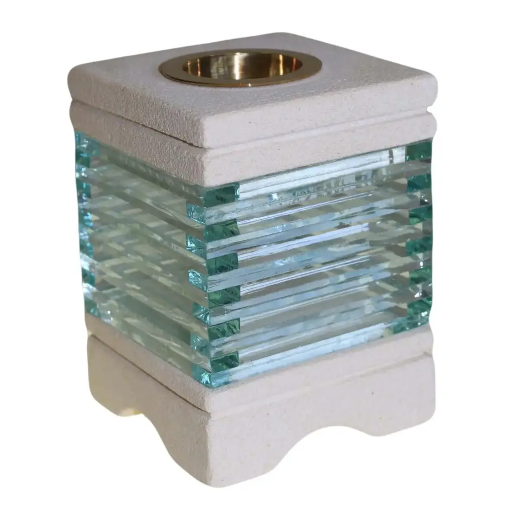 Stone Oil Burner – Square Glass Brick | www.artisangoods.co.uk