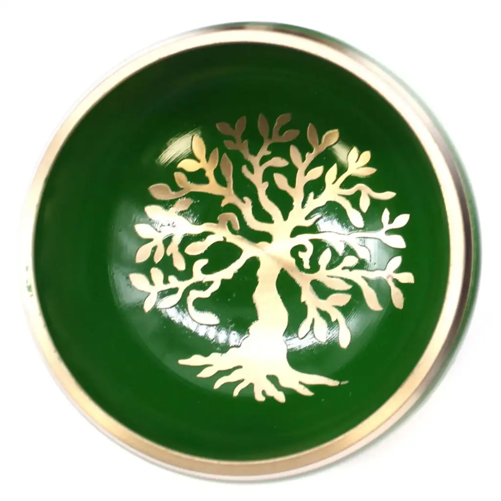 Tree of Life Singing Bowl Set- Green 10.7cm | www.artisangoods.co.uk 4