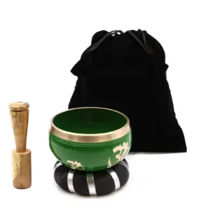 Tree of Life Singing Bowl Set- Green 10.7cm | www.artisangoods.co.uk 2