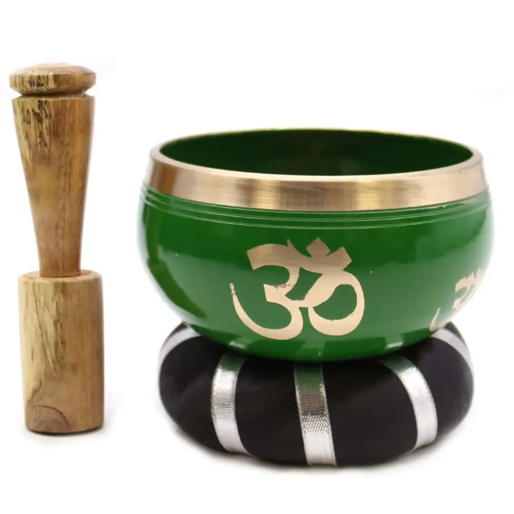 Tree of Life Singing Bowl Set- Green 10.7cm | www.artisangoods.co.uk
